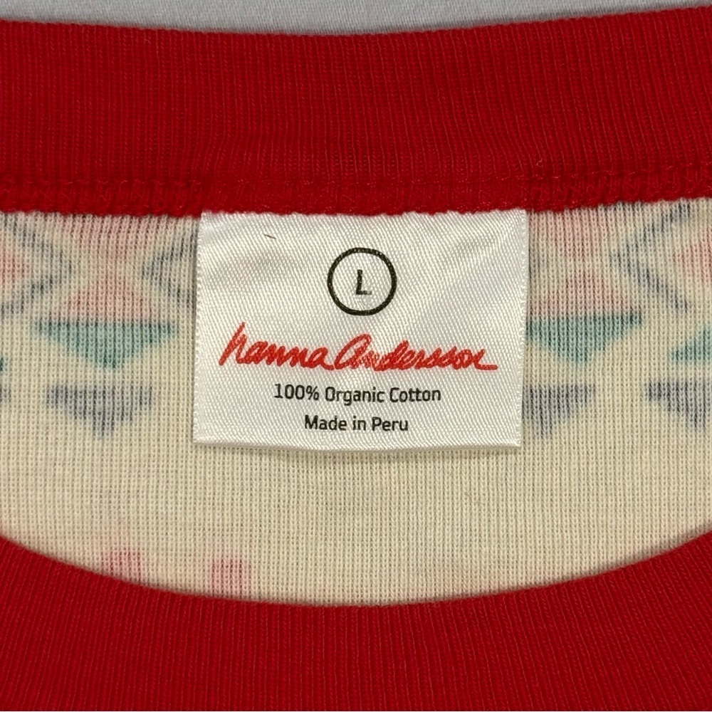 Hanna Andersson Long Johns Pajamas Top Mens Large Womens Dear Deer Christmas - Picture 3 of 4